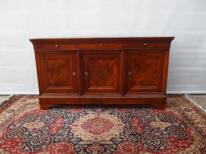 CREDENZA A TRE PORTE CAPUCCINO IN NOCE RESTAURATA EPOCA 800